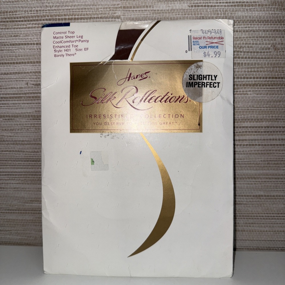 Hanes Silk Reflections Pantyhose SZ EF Enhanced Toe Barely There Style H01